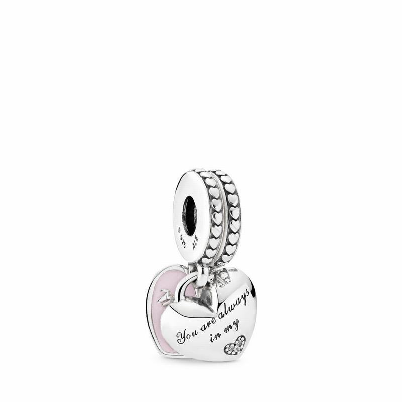 Pandora Mother & Daughter Hearts Dangle Charm - Sterling Silver/Enamel/Pink/Cubic Zirconia - Canada